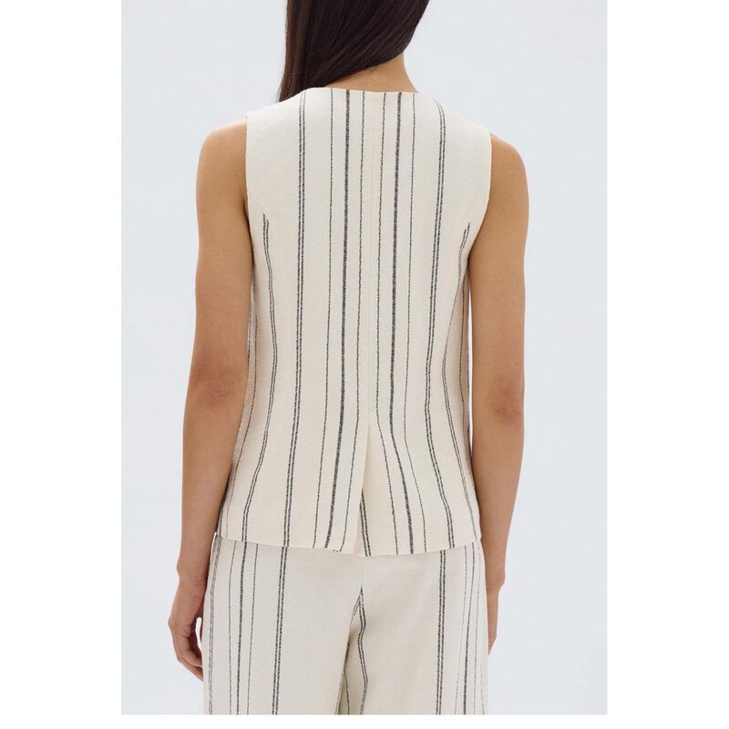 Assembly Label Matera Stripe Vest Cream/Black image number 1